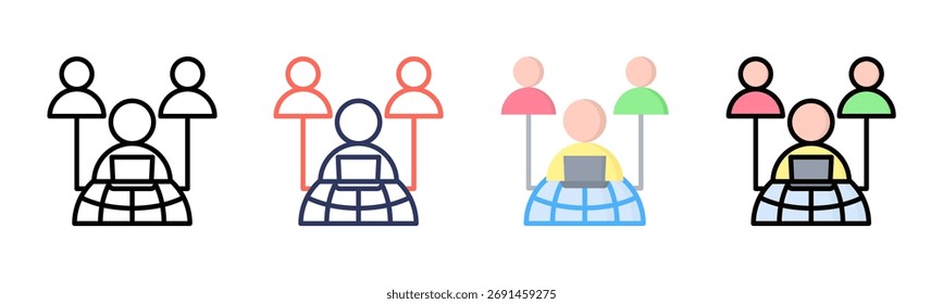 Outsourcing icon set multiple style collection