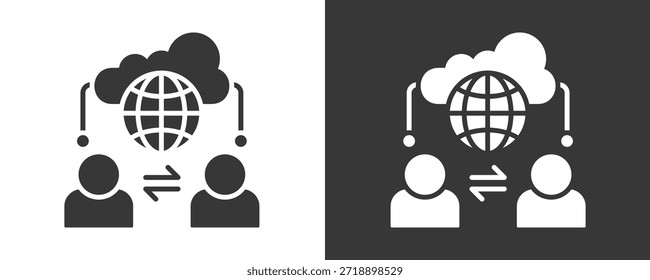 Outsourcing Icon Set Colección De Vector Aislado En Blanco Y Negro