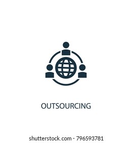 Outsourcing icon. Simple element illustration. Outsourcing symbol design from HR collection. Can be used in web and mobile.