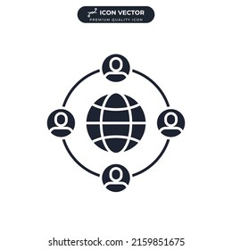 Outsourcing icon symbol template for graphic and web design collection logo vector illustration