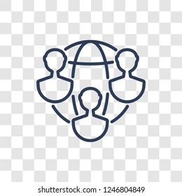 outsourcing icon. Trendy linear outsourcing logo concept on transparent background from General collection