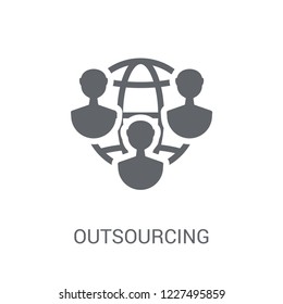 outsourcing icon. Trendy outsourcing logo concept on white background from General collection. Suitable for use on web apps, mobile apps and print media.