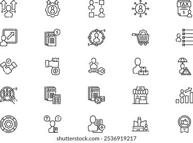 Outsourcing icons collection is a vector illustration with editable stroke.