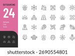 
Outsourcing Line Editable Icons set. Vector illustration in modern thin style of business related icons: company, team, global outsource, and more. Isolated on transparent background.
