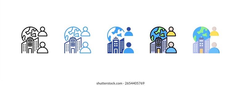Conjunto de iconos de estilo múltiple de externalización