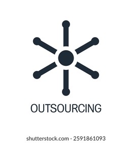 Outsourcing. Performing constantly emerging tasks. Vector linear icon isolated on white background.