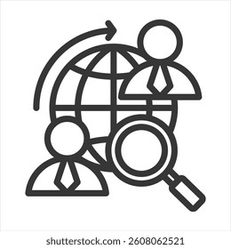 Outsourcing Recruitment Outline Icon Vector Illustration