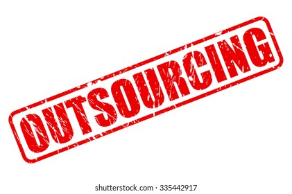 OUTSOURCING red stamp text on white