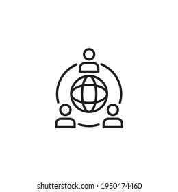 Outsourcing Simple Thin Line Icon Vector Illustration