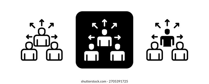 Outsourcing Conjunto de Ilustración vectorial de dibujo de línea negra y color sólido