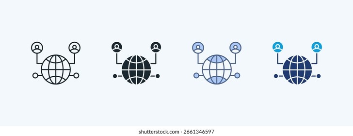 Outsourcing-Strategie - Symbolsammlung für mehrere Stile