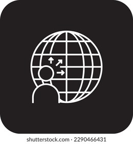 Outsourcing Teamwork and Management icon with black filled line style. person, partnership, job, recruitment, collaboration, employee, career. Vector illustration