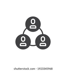 Icono de vector de externalización. La conexión de red de personas llenó el signo plano para el concepto móvil y el diseño web. Icono de glifo de grupo de organización. Símbolo, ilustración del logotipo. Gráficos vectoriales