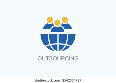 Ilustração De Símbolo De Sinal De Vetor Ou Logotipo De Terceirização