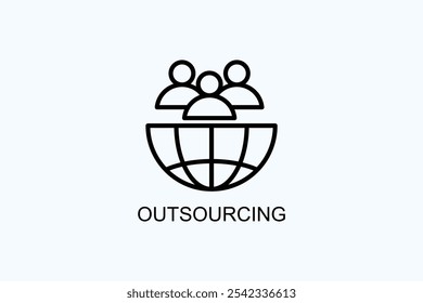 Ilustração De Símbolo De Sinal De Vetor Ou Logotipo De Terceirização