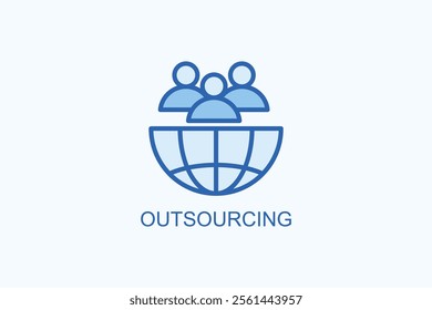 Outsourcing vector or logo sign symbol illustration
