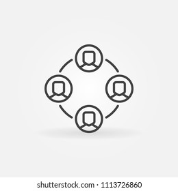 Outsourcing vector minimal icon or design element in thin line style