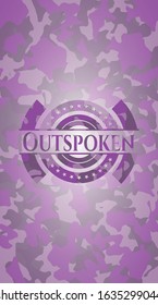 Outspoken pink on camo pattern. Vector Illustration. Detailed.