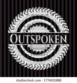 Outspoken silver emblem. Vector Illustration. Mosaic. 