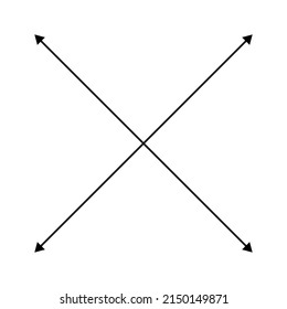 Flechas radiales, radiales, de expansión. Icono de difusión, extensión, propagación y emisión, símbolo