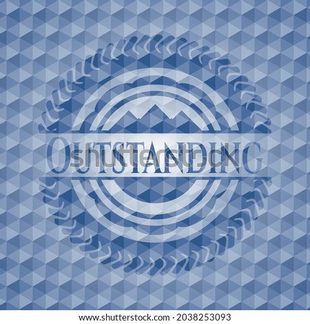 Outstanding blue emblem with geometric pattern. Vector Illustration. Detailed. 