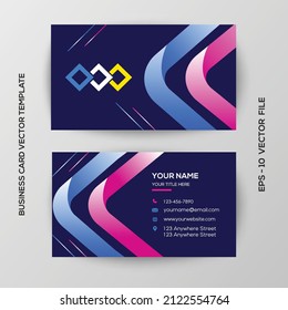 Outstanding colorful blue, dark blue and pink Business card and visiting card design