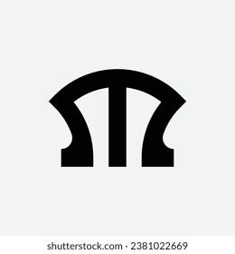 diseño de logotipo negro de letra creativa M