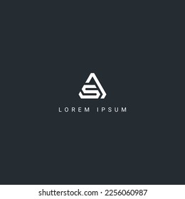 Hervorragendes kreatives, einzigartiges Buchstaben AS SA Logo Monogram Icon Design Vektorelement.