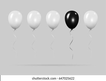 Outstanding creative white balloon concept on gray background for copy space. minimal concept. Vector Illustration