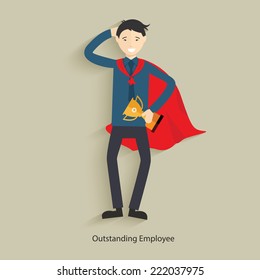Outstanding employee  concept design,clean vector