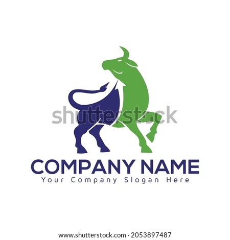 Outstanding Financial bull logo design. Trade Bull Chart, finance logo. Economy finance chart bar business productivity logo icon. modern investment bull logo design and vector template