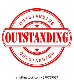 outstanding grunge stamp with on vector illustration
