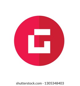 Outstanding Letter G Flat Icon Design, Red Color Logo Element, Vector Illustration