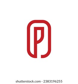 outstanding letter P monogram line initial logo design template