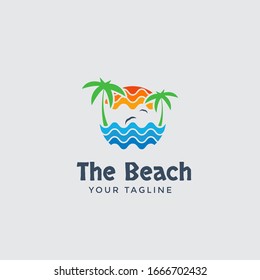 outstanding modern beach logo design template