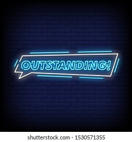 Outstanding neon signs style text vector