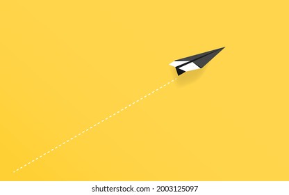 Sobresaliendo el plano de papel a la manera individual. Oportunidades de ventaja comercial y concepto de éxito. Ilustración vectorial