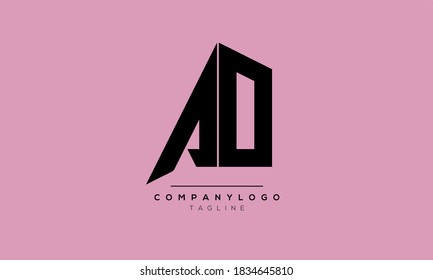 Outstanding professional elegant AD or DA initial based Alphabet icon logo