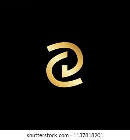 Outstanding professional elegant trendy awesome artistic black and gold color DC CD initial based Alphabet icon logo.
