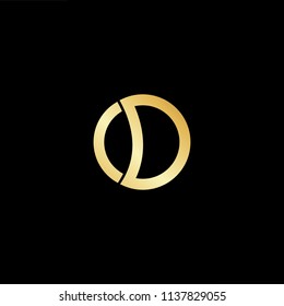 Outstanding professional elegant trendy awesome artistic black and gold color DC CD initial based Alphabet icon logo.