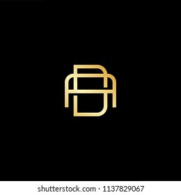 Outstanding professional elegant trendy awesome artistic black and gold color AD DA initial based Alphabet icon logo.