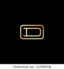 Outstanding professional elegant trendy awesome artistic black and gold color DA AD initial based Alphabet icon logo.