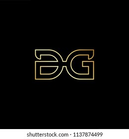 Outstanding professional elegant trendy awesome artistic black and gold color DG GD initial based Alphabet icon logo.
