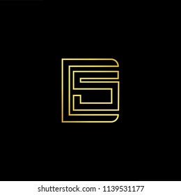 Outstanding professional elegant trendy awesome artistic black and gold color ES SE initial based Alphabet icon logo.