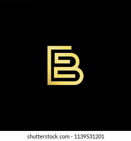 Outstanding professional elegant trendy awesome artistic black and gold color EB BE initial based Alphabet icon logo.