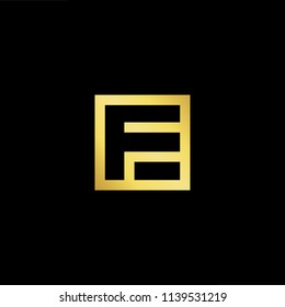 Outstanding professional elegant trendy awesome artistic black and gold color EF FE initial based Alphabet icon logo.