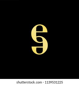 Outstanding professional elegant trendy awesome artistic black and gold color ES SE initial based Alphabet icon logo.