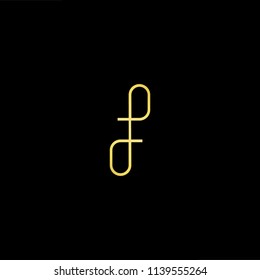 Outstanding professional elegant trendy awesome artistic black and gold color DF FD initial based Alphabet icon logo.