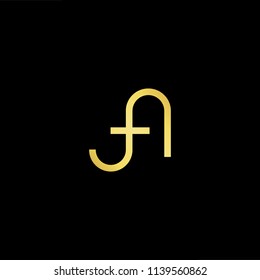 Outstanding professional elegant trendy awesome artistic black and gold color FA AF initial based Alphabet icon logo.