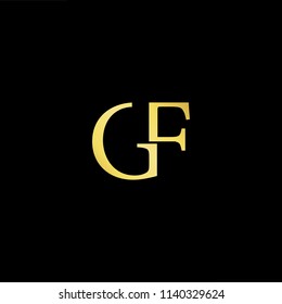 Outstanding professional elegant trendy awesome artistic black and gold color GF FG initial based Alphabet icon logo.